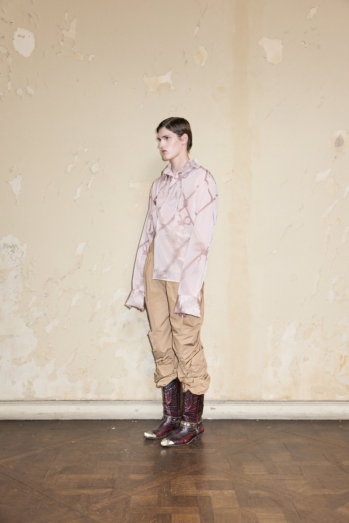 SARAVIA SHIRT PRINT ROSA Y BEIGE