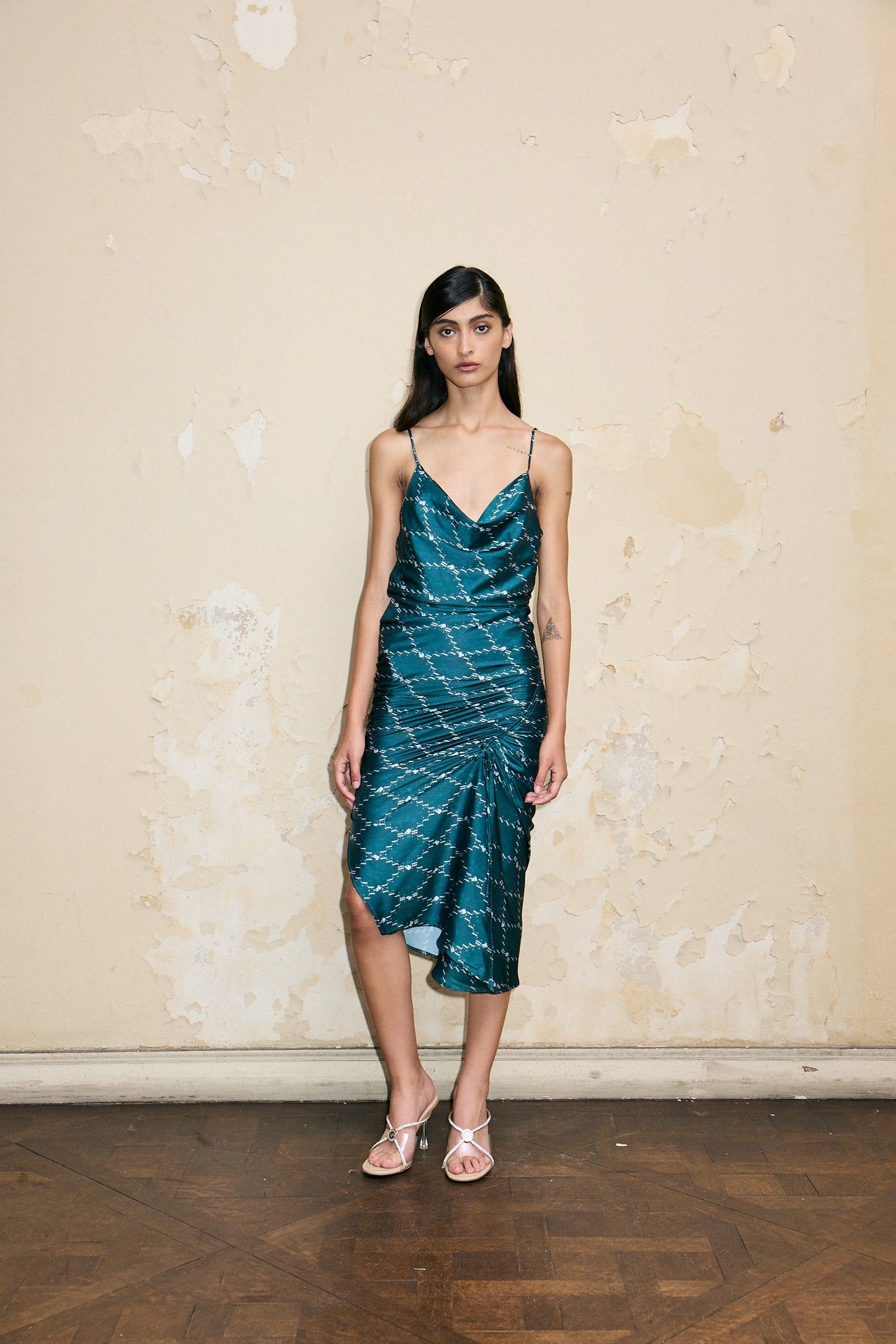 VESTIDO BABY DOLL PRINT VERDE 2X1