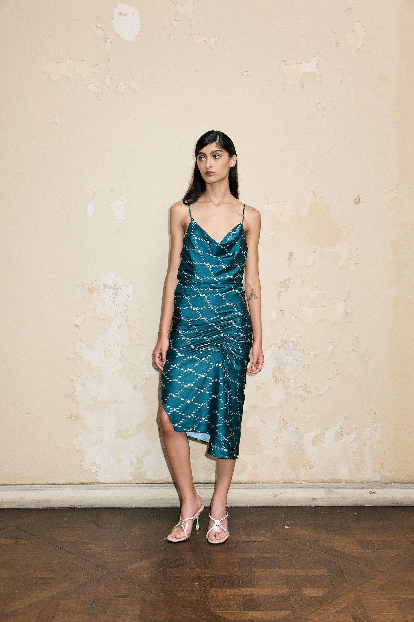 VESTIDO BABY DOLL PRINT VERDE 2X1