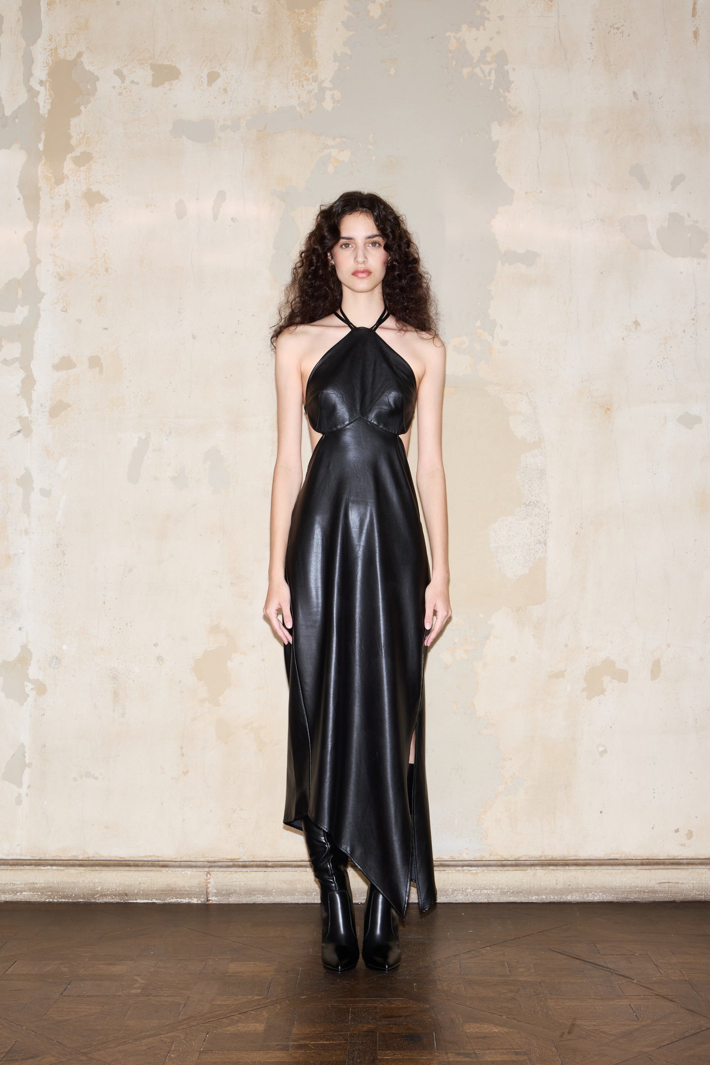 DIAZ DRESS NEGRO ECO CUERO