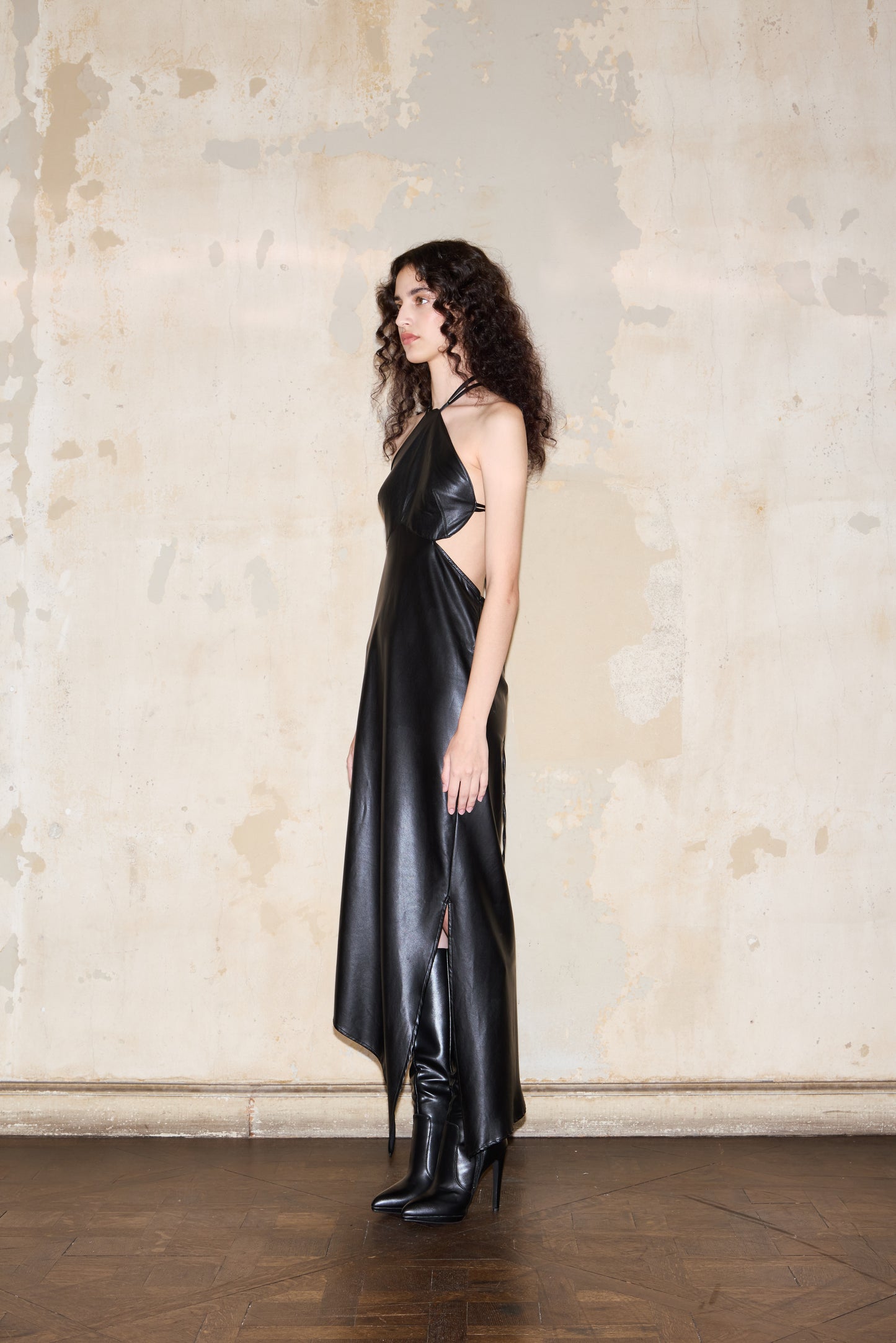 DIAZ DRESS NEGRO ECO CUERO