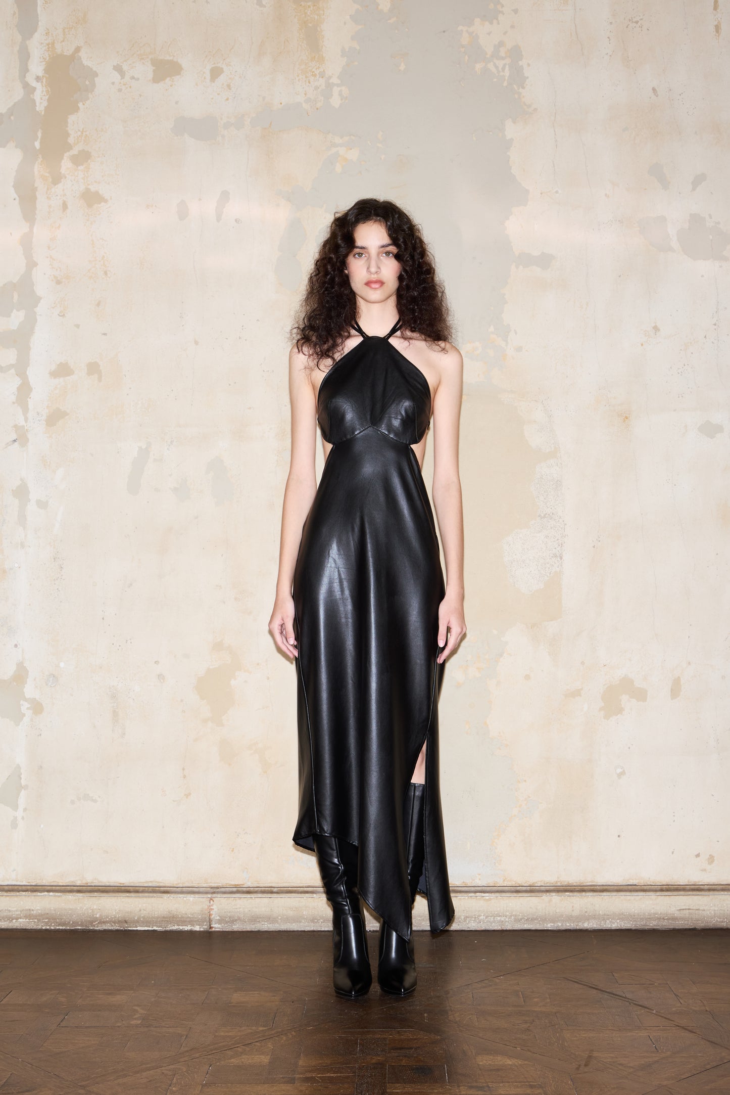 DIAZ DRESS NEGRO ECO CUERO