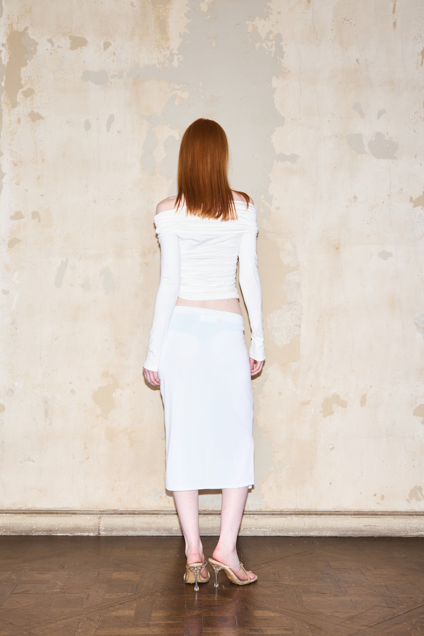 MIDI HELGUERA SKIRT BLANCA