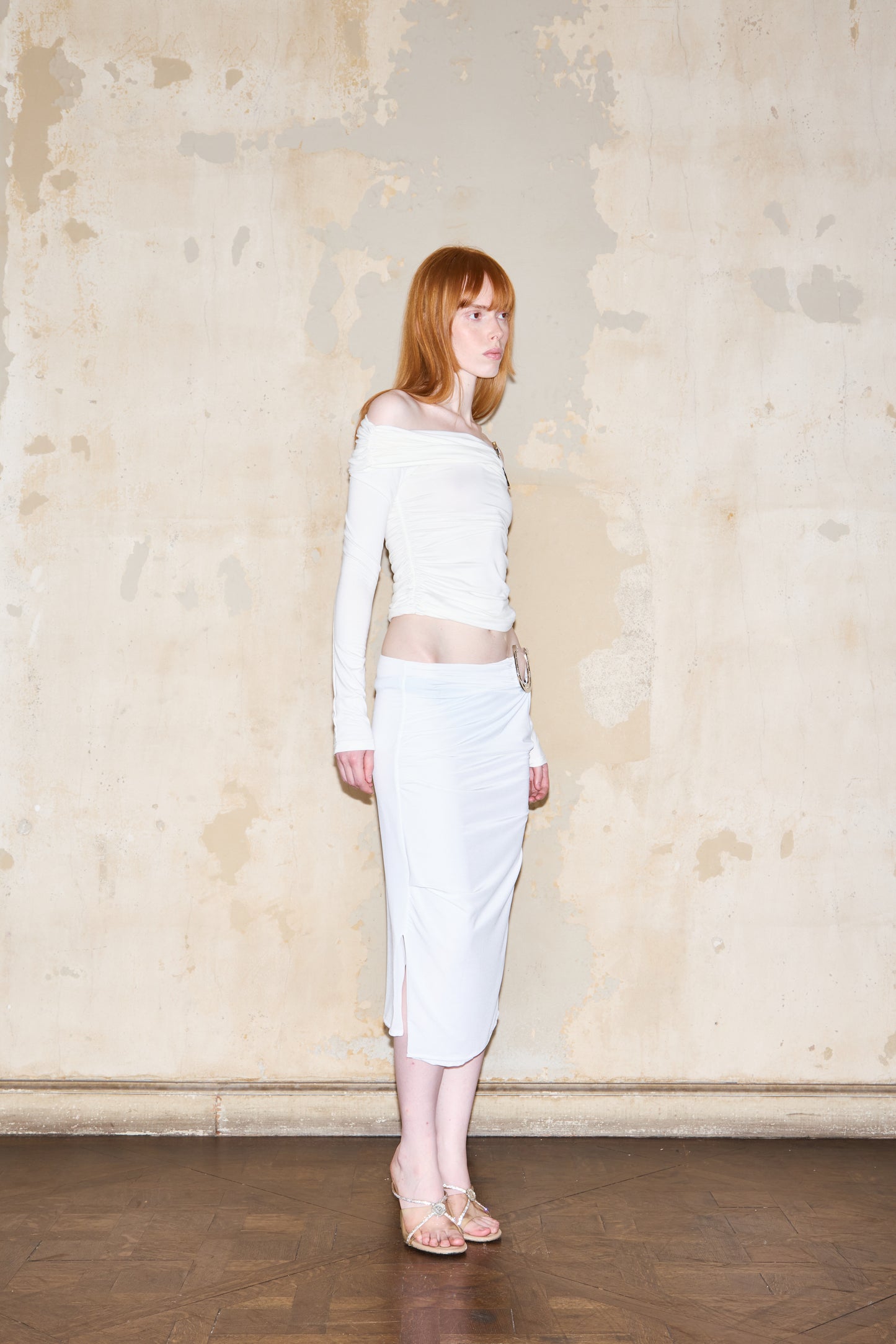 MIDI HELGUERA SKIRT BLANCA