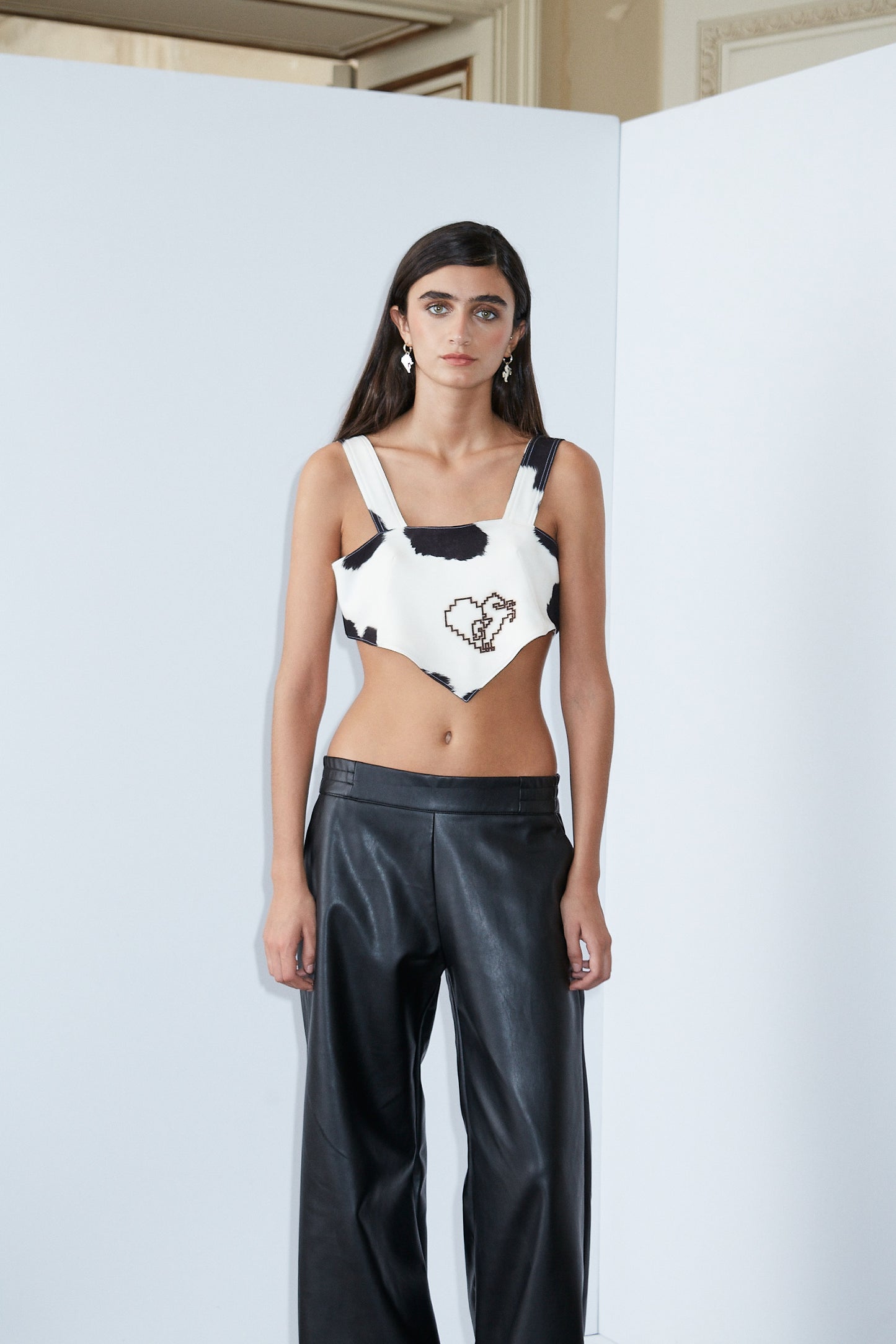 Top Thorne Print Blanco & Negro