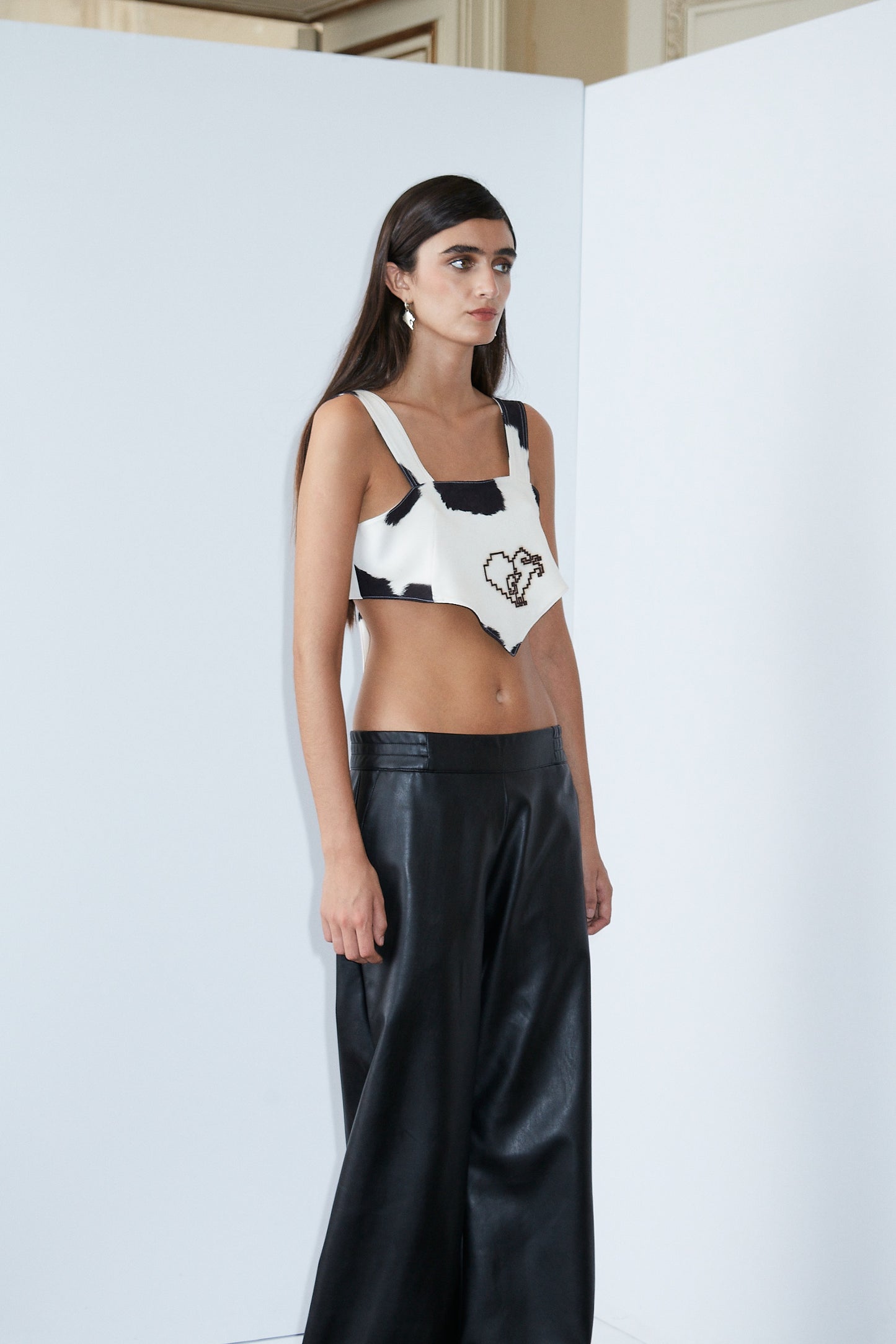 Top Thorne Print Blanco & Negro