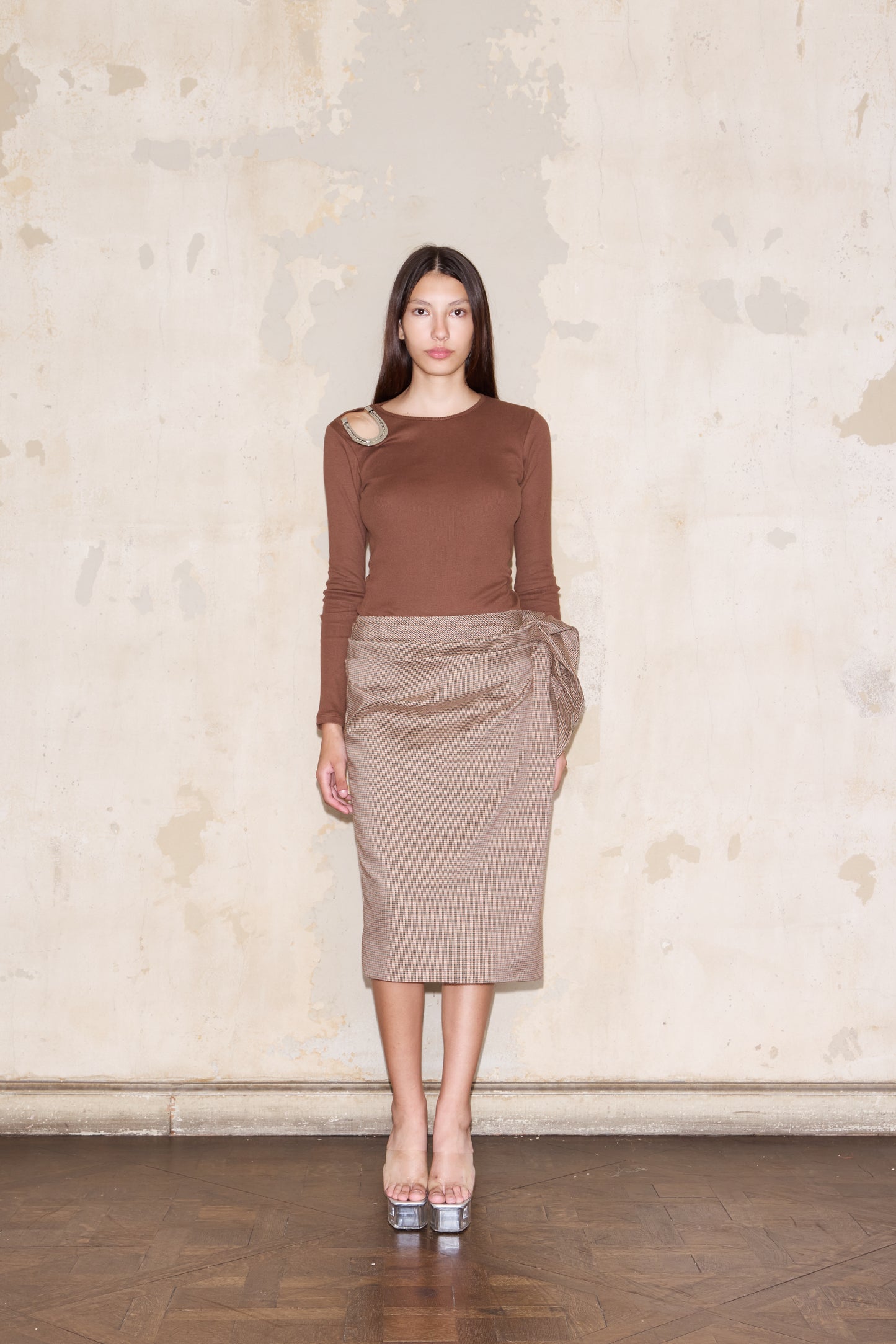 FREYRE SKIRT PRINCIPE DE GALES BEIGE