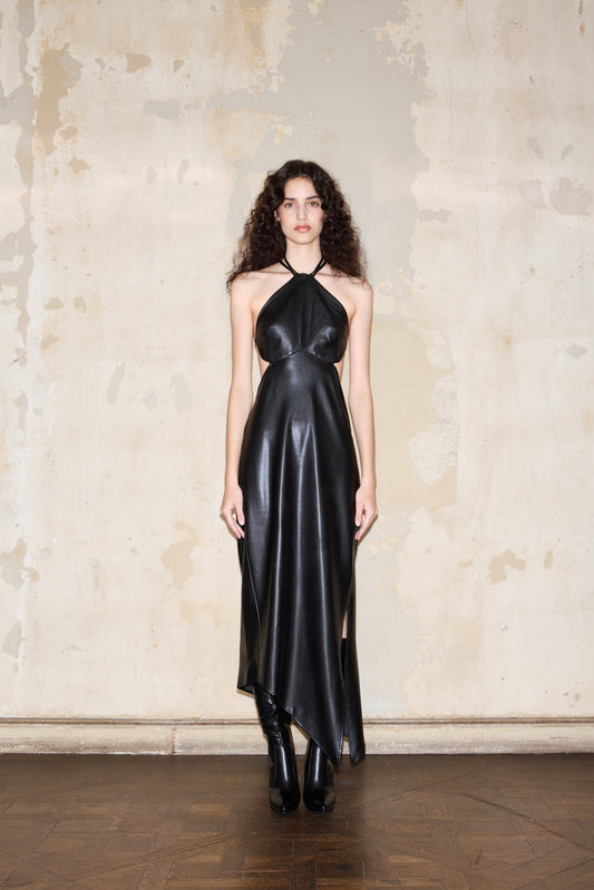 DIAZ DRESS NEGRO ECO CUERO