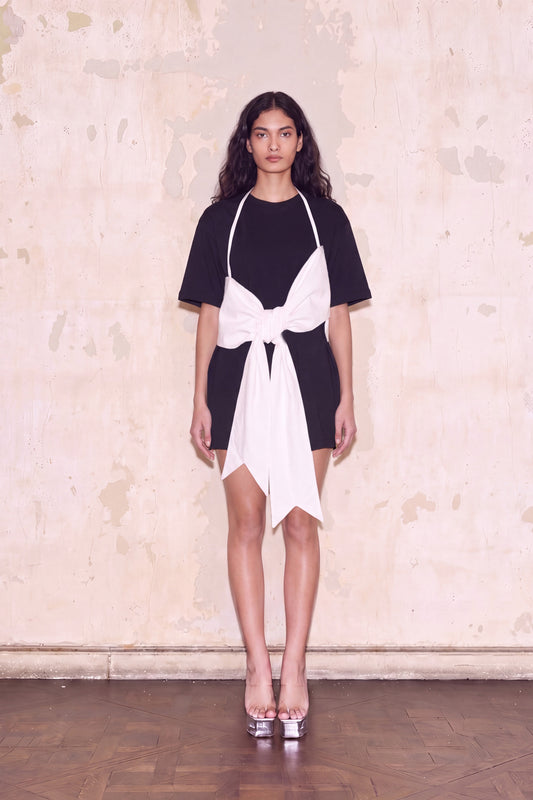 ESTERO DRESS NEGRO/BLANCO *PRE ORDER*