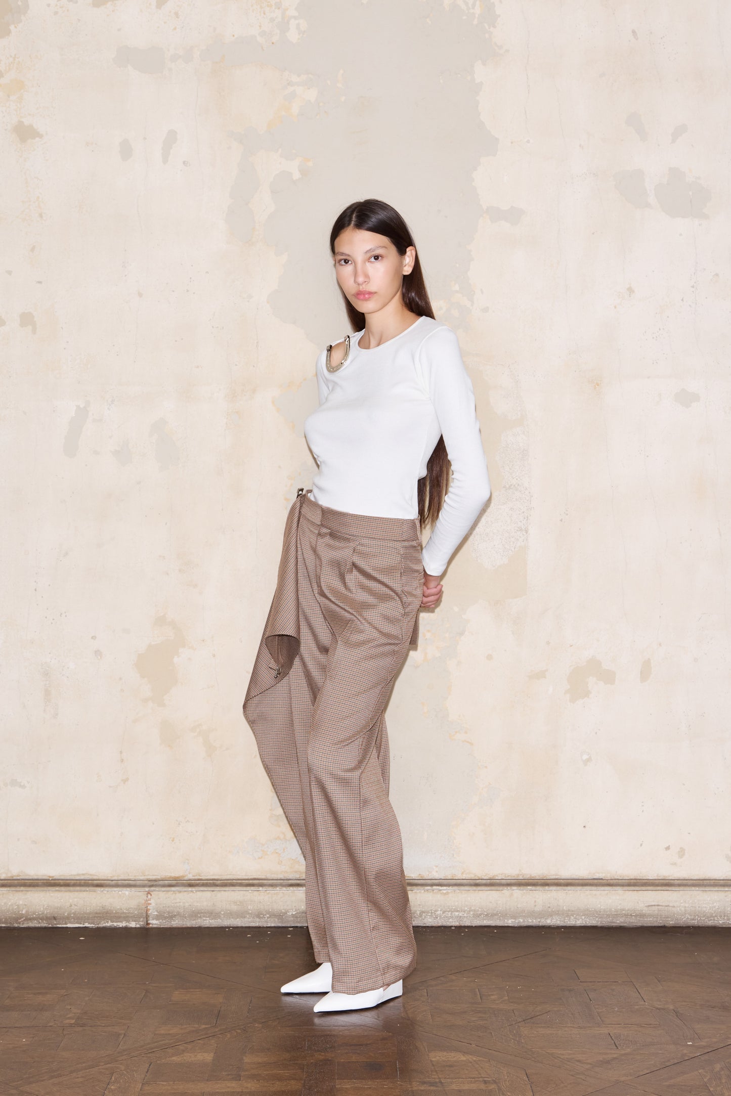 PIZURNO PANT PRINCIPE DE GALES BEIGE