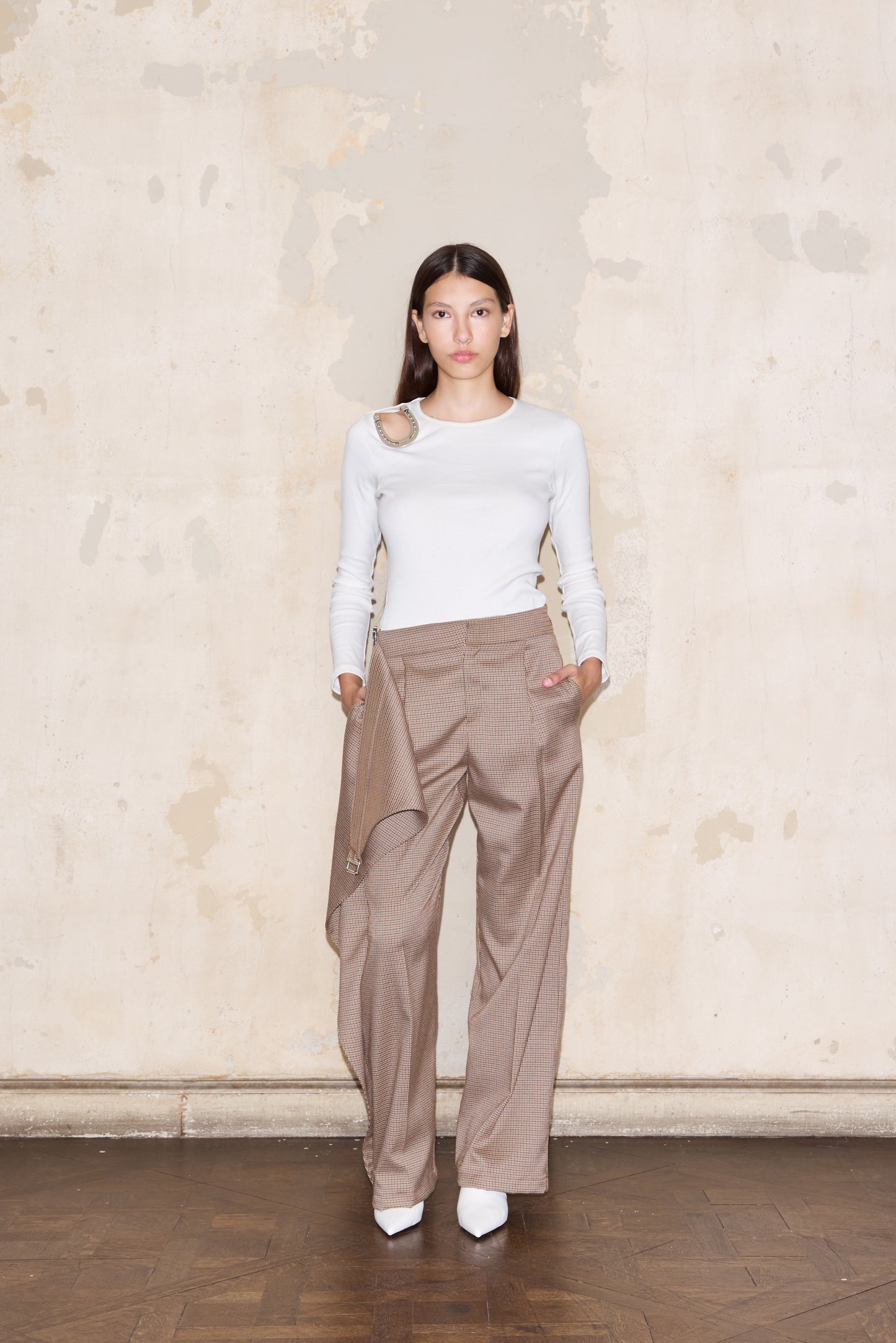 PIZURNO PANT PRINCIPE DE GALES BEIGE