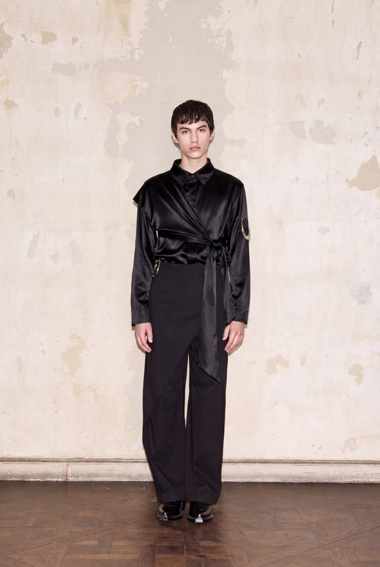 BENCICH BLOUSE NEGRO SATÉN