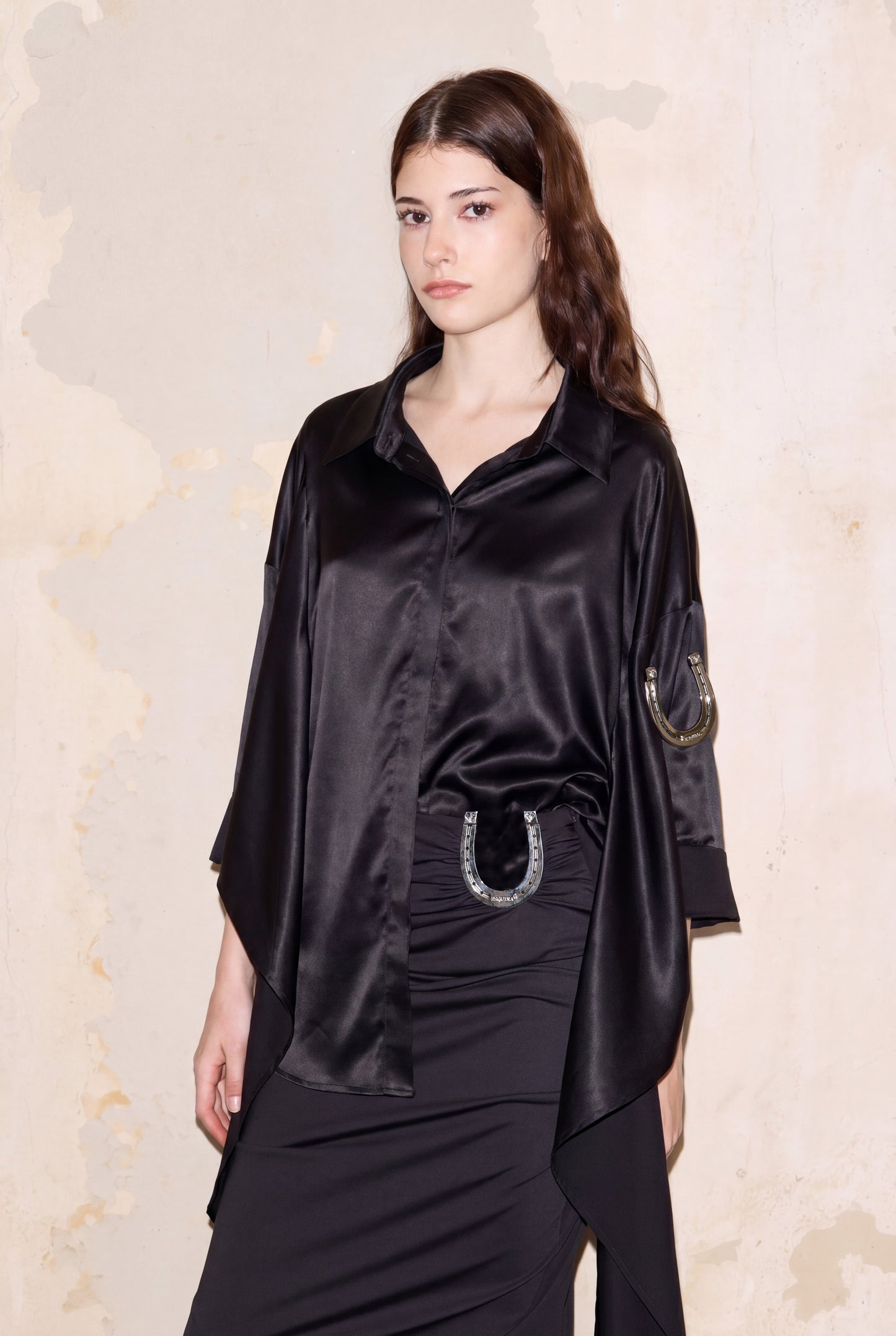 BENCICH BLOUSE NEGRO SATÉN