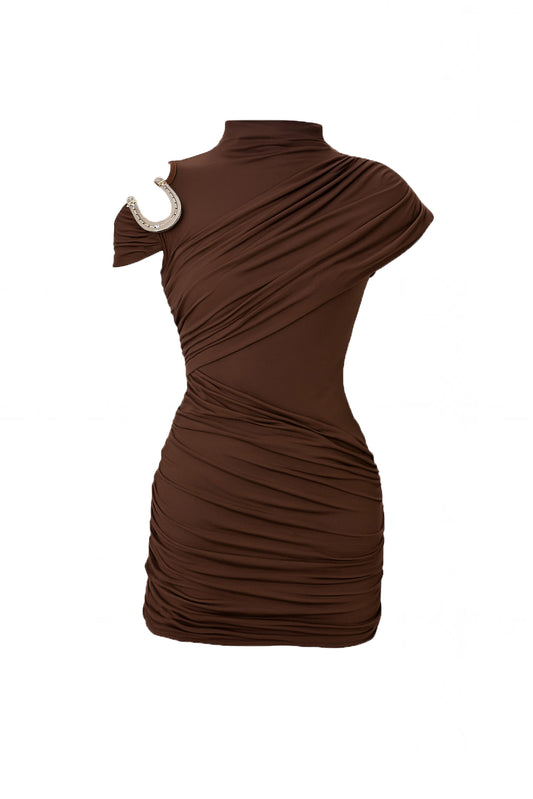URQUIZA DRESS CHOCOLATE