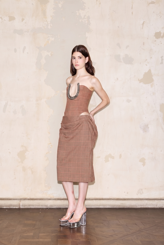 FREYRE SKIRT PRINCIPE DE GALES ROJO