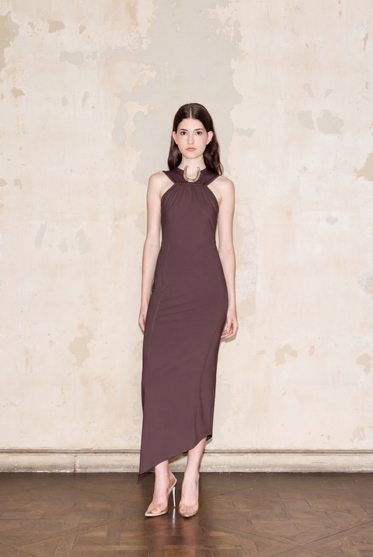 ROMULO DRESS CHOCOLATE