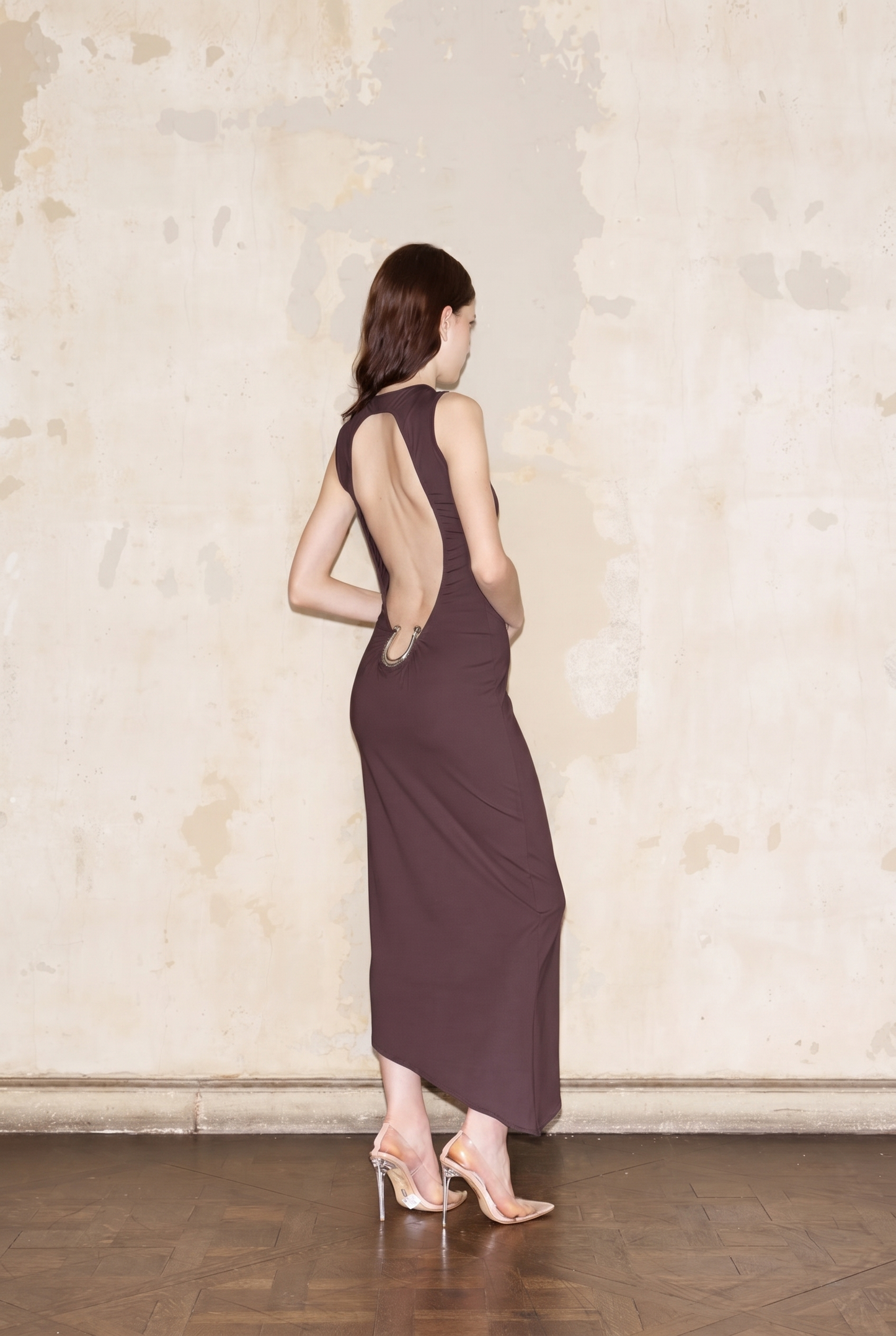 ROMULO DRESS CHOCOLATE